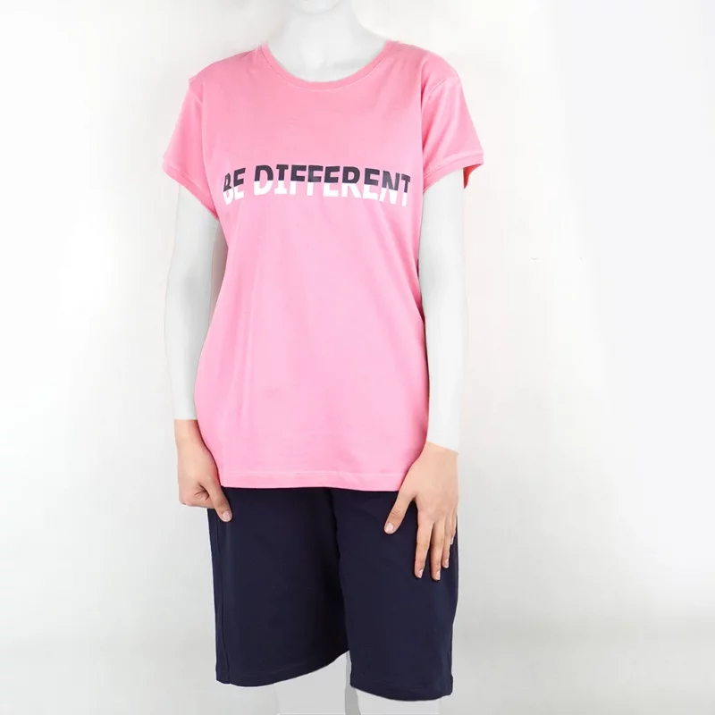 ست زنانه  تیشرت و شلوارک طرح be diffrent