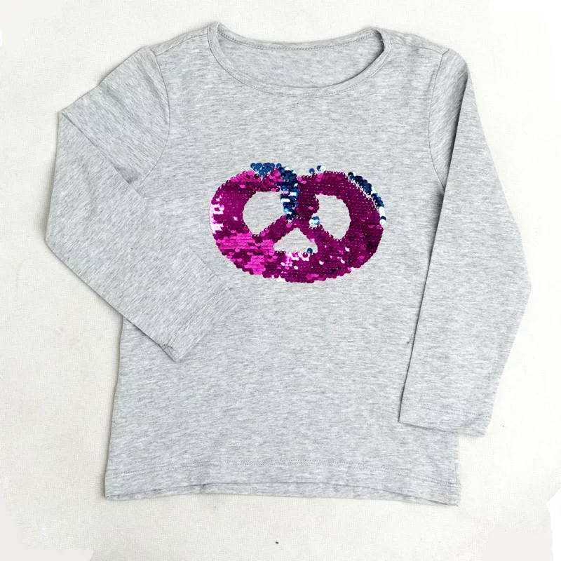 بلوز بچه گانه طوسی  پولکی