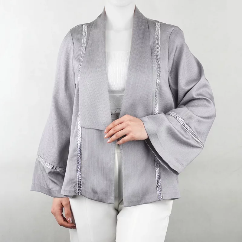 کت زنانه پاییزه کریشه کارشده جلو مانتو