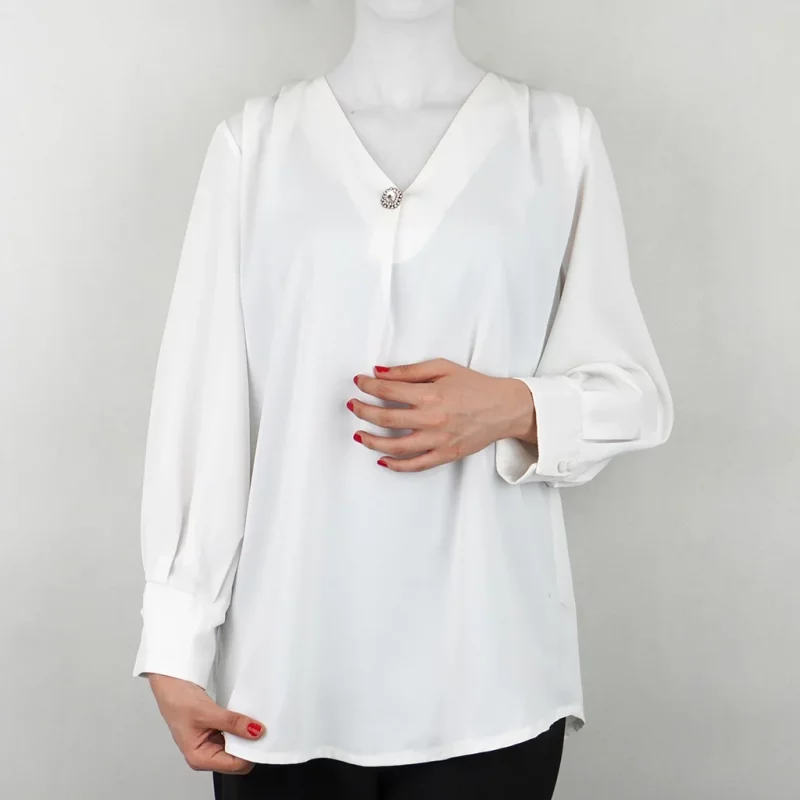 شومیز زنانه فلاور پایین یقه نگین دار