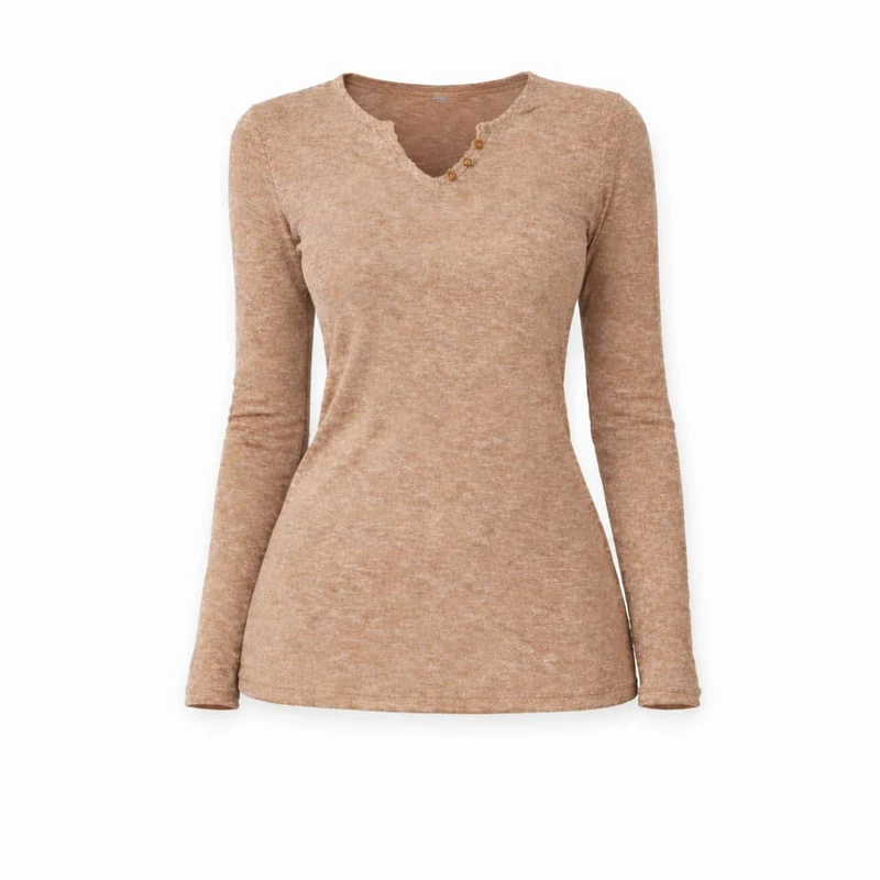 بلوز آستین بلند یقه گرد زنانه مدل 547