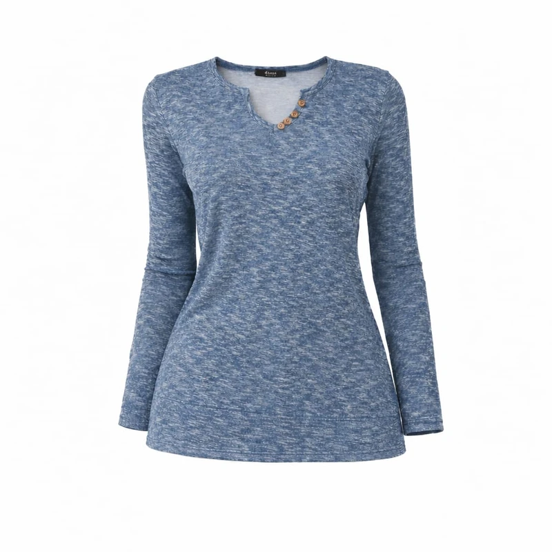 بلوز آستین بلند یقه گرد زنانه مدل 6789