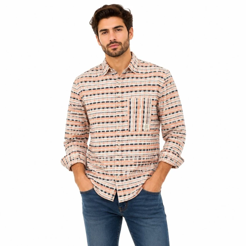 پیراهن پاییزه مردانه Casual Pattern Shirt