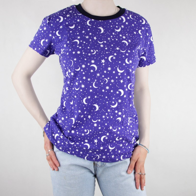 تیشرت میکس سامی زنانه  طرح ماه و ستاره