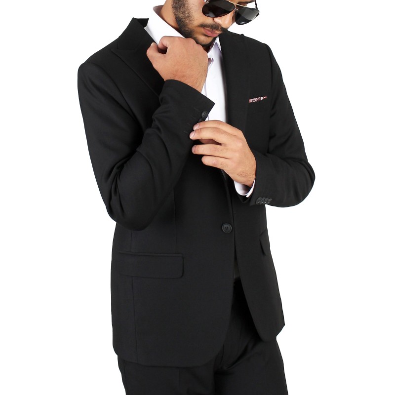 کت شلوار مردانه فندی مشکی یقه کنت  FENDI