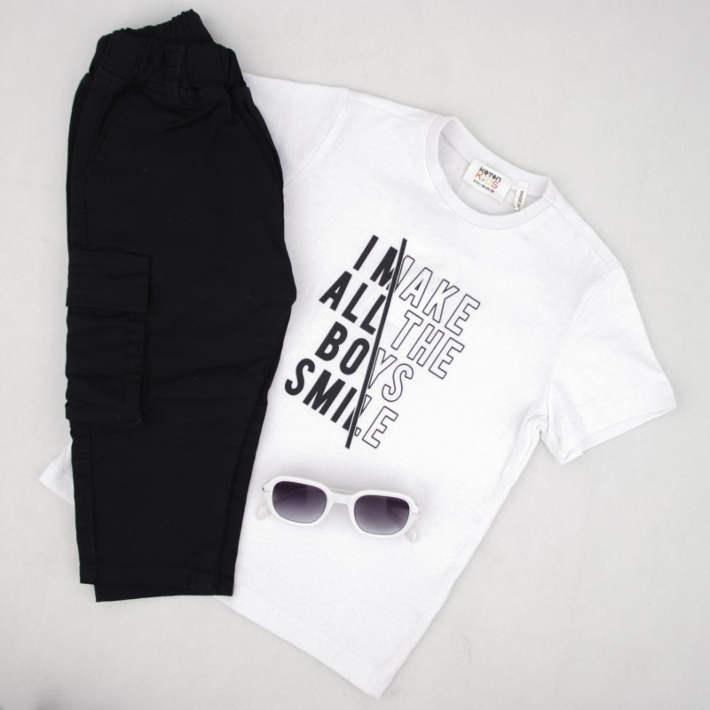 تیشرت پسرانه مدل یقه گرد برند koton