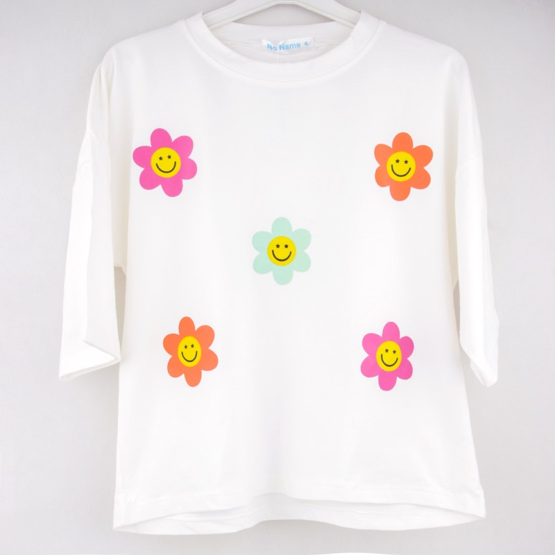 تیشرت دخترانه گل دار NO NAME