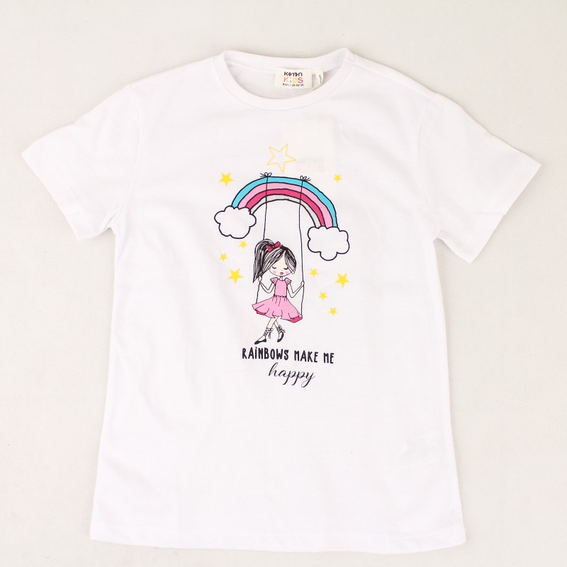 تیشرت دخترانه با طرح تاب بازی  برند koton