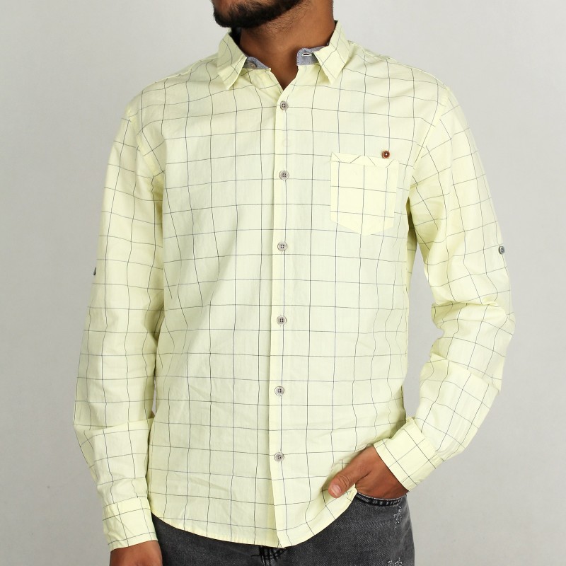 پیراهن مردانه از برند riv/sd در طرح چهار خونه لیمویی