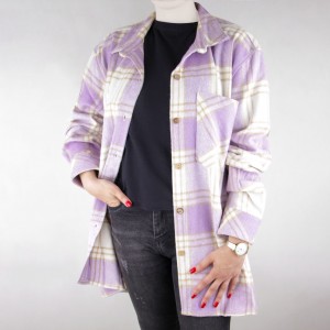 پیراهن کتی زنانه پشمی یاسی چهار خونه