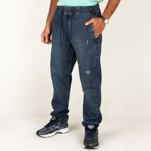 شلوار مردانه اسلش کمر کش  سرمه ای DIESEL