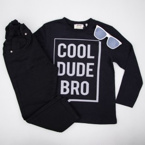 بلوز پسرانه نوشته دار مشکی koton