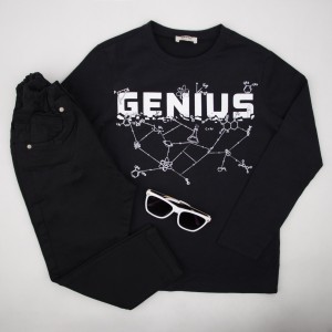 بلوز پسرانه پسرانه طرح دار مشکی koton