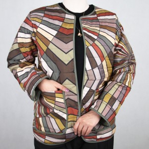 کاپشن زنانه کوتاه رنگارنگ تیره