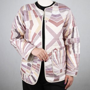 کاپشن زنانه کوتاه رنگارنگ تیره نیزل