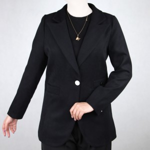 کت زنانه فوتر تک دکمه آستر دار