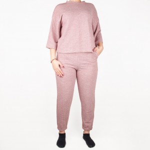 ست زنانه تیشرت و شلوار چهارخونه