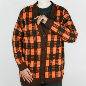 ژاکت قواره دار زنانه چهارخونه