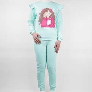 ست دخترانه نوشته دار طرح دختر بچه عینکی