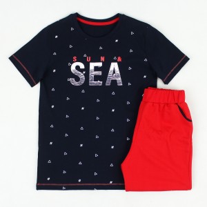 ست دخترانه تیشرت شلوار طرح sea