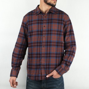 پیراهن مردانه از برند پری الایس در طرح چهار خانه قهوه ای