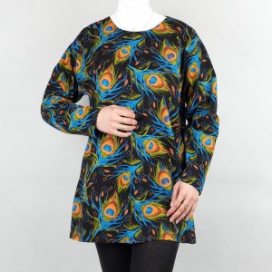 بلوز آستین بلند زنانه طرح پر طاووس