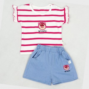 ست بچه گانه تیشرت و شلوارک cut طرح دار