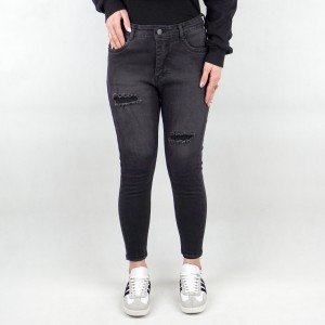 شلوار جین زنانه زاپدار زیما ‌ذغالی