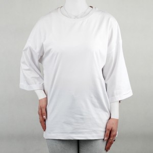 تیشرت زنانه یقه گرد ساده اور سفید