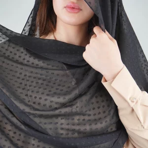 شال زنانه مشکی طرح توپ توپی