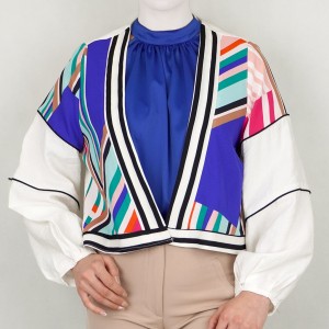 کت کراپ زنانه آبرنگی نیزل قزن دار