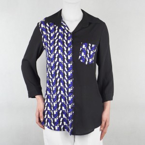 شومیز زنانه  آبی مشکی نیزل