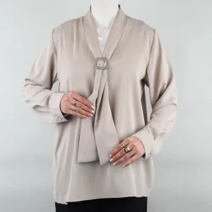 شومیز زنانه  کراوتی سگک نگینی