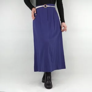 دامن زنانه جیب دار دو دکمه نیزل ساده