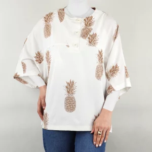 شومیز زنانه ساتن طرح آناناس