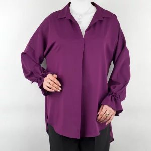 شومیز زنانه یقه هفت بنفش