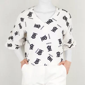 شومیز کراپ زنانه سفید و مشکی