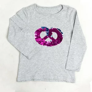 بلوز بچه گانه طوسی  پولکی