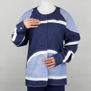 مانتو کتی زنانه طرح جین دو رنگ