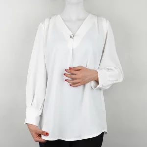 شومیز زنانه فلاور پایین یقه نگین دار