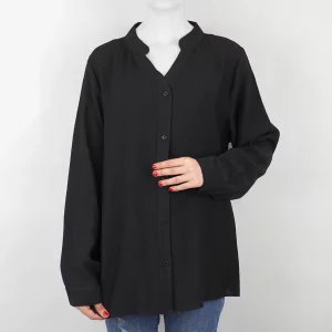 شومیز زنانه نخی بدون یقه