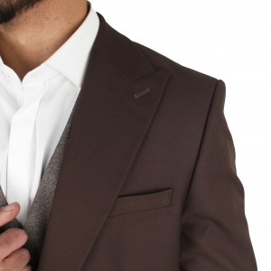 کت و شلوار دو دکمه قهوه ای