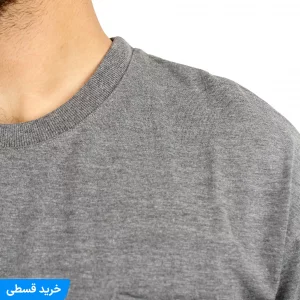 بلوز  مردانه یقه گرد سایز بزرگ ساده جیب دار