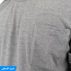 بلوز  مردانه یقه گرد سایز بزرگ ساده جیب دار