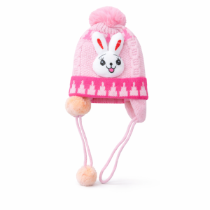 کلاه بافتنی بچگانه مدل خرگوش طرح داخل خز