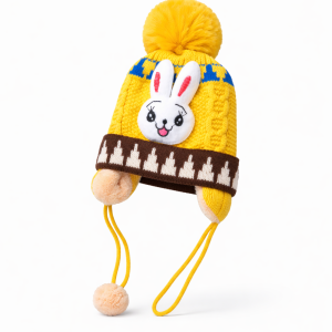 کلاه بافتنی بچگانه مدل خرگوش طرح داخل خز