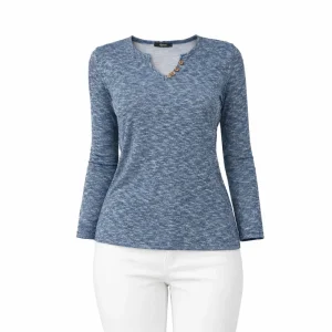 بلوز آستین بلند یقه گرد زنانه مدل 6789