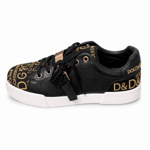 کتونی زنانه اسپرت مشکی طلایی D&G