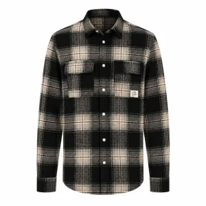 پیراهن پاییزه مردانه  چهارخانه مدل classic Black line