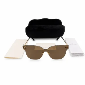 عینک آفتابی زنانه Gucci Rimless با فریم طلایی